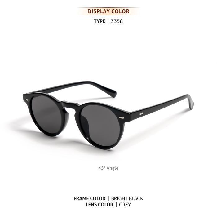 Colore.In Hitam Sunglasses Kacamata Hitam Sunglasses Fashion TR90 UV400 Pria Wanita Z33XX - 3358 Bla