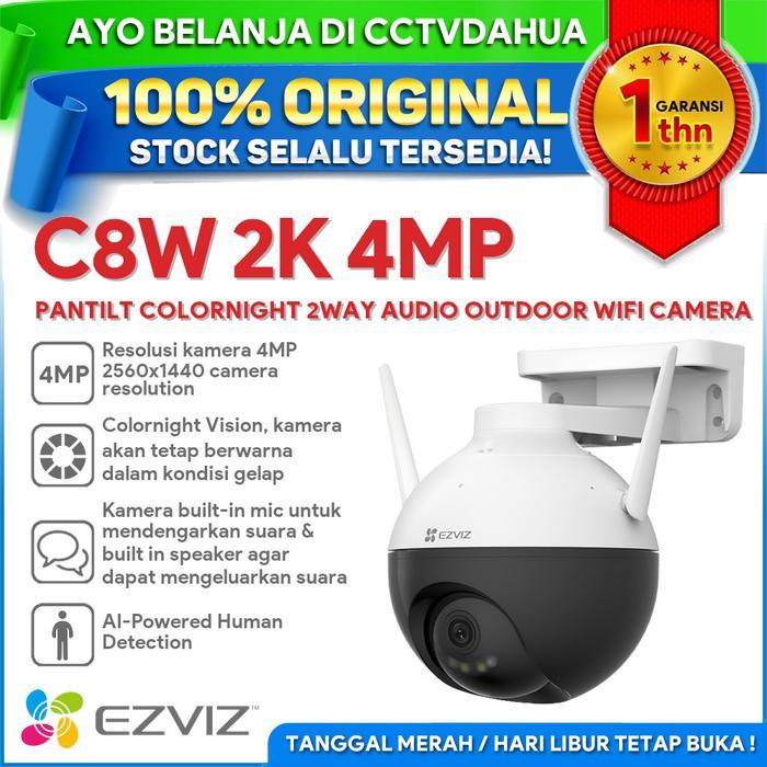 EZVIZ C8W 4MP 2K Color Night Vision PT Wireless IP Camera Outdoor - C8W-4MP-NON, NON