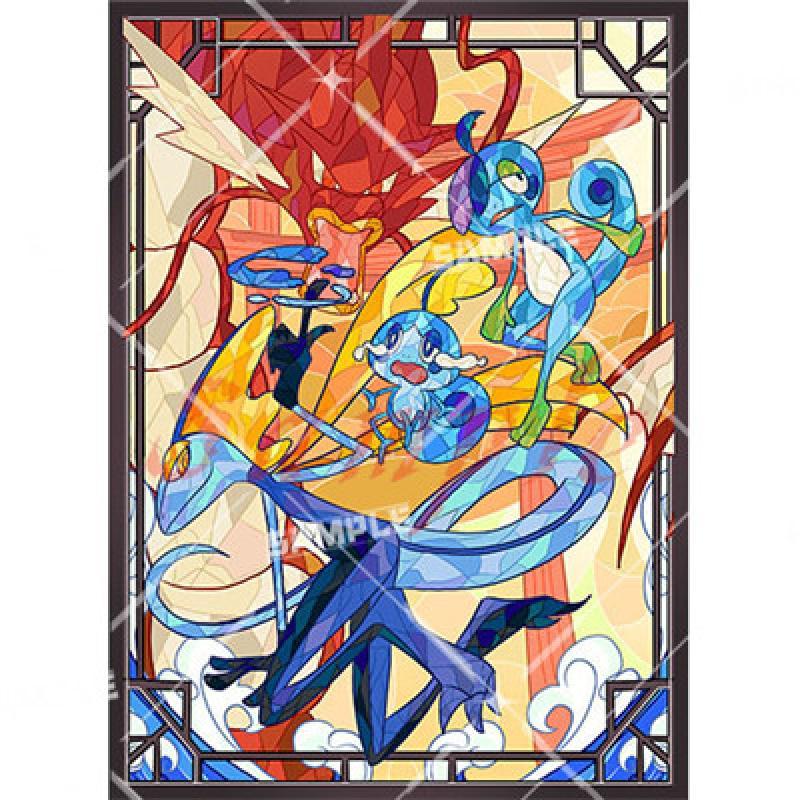 60Pcs/Set Anime Game PTCG Flash Card Sleeve Church Stained Glass Style Legendary Pokemon Arceus