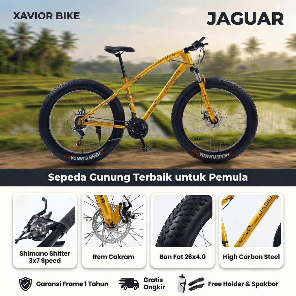 Sepeda Gunung MTB 26 Inch XAVIOR JAGUAR Ban Besar 21 Speed