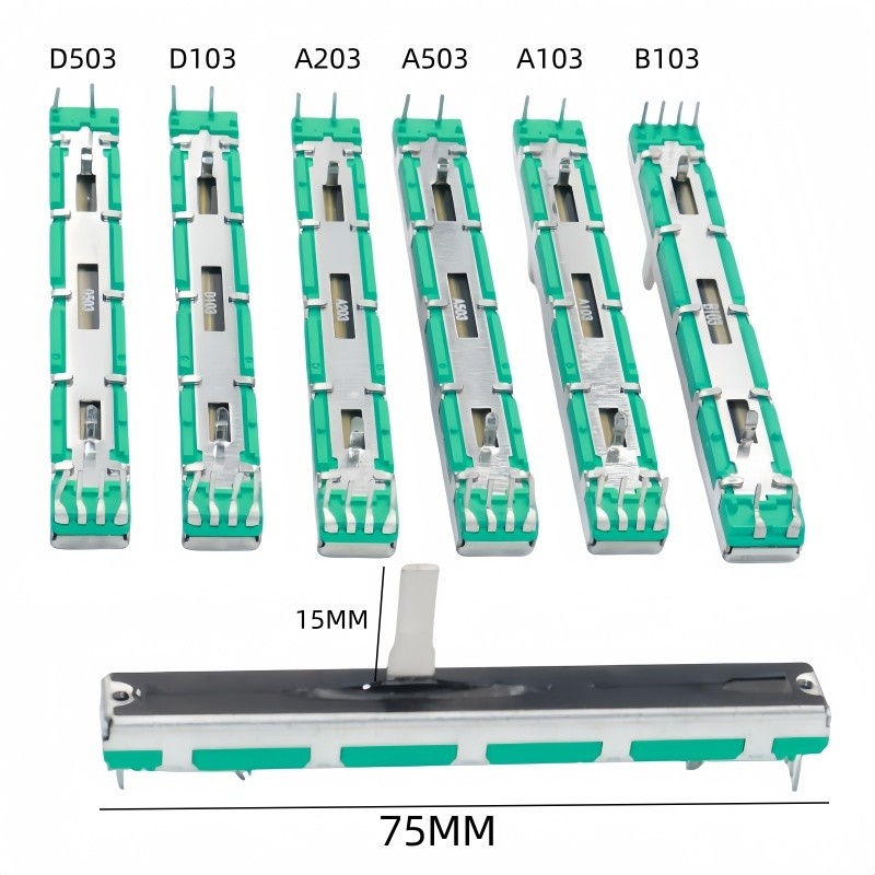 5pcs Straight Slide Liner Potentiometer Mixer Fader Variable Resistors A103 B103 A20K A50K D10K B20K