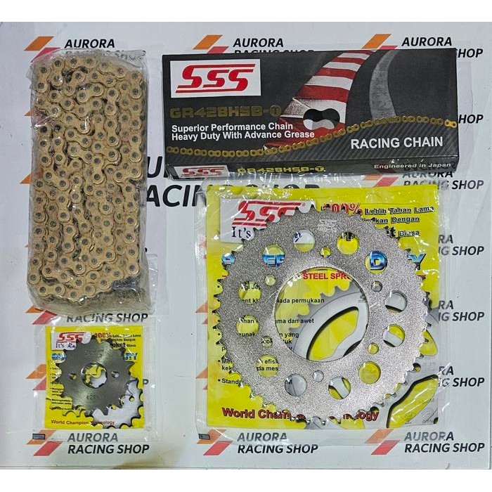 Gear Set Sss New Vixion & Rantai Sss 428 Hsbt