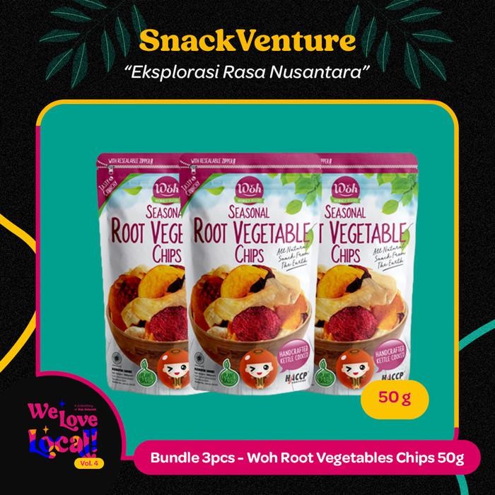 

BUNDLE 3PCS - WOH ROOT VEGETABLE CHIPS 50G KERIPIK UMBI GLUTEN FREE