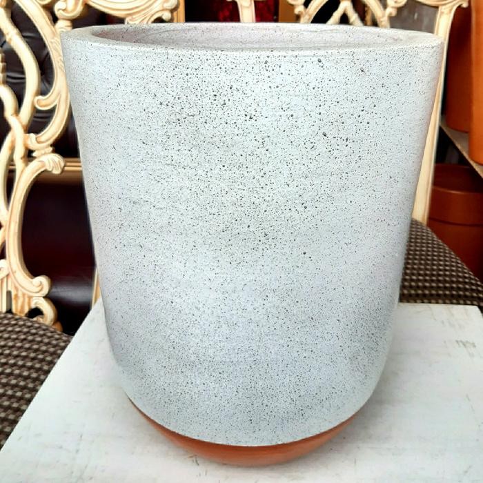 Jlterang Pot Besar Motif Marmer Bintik List Terakota