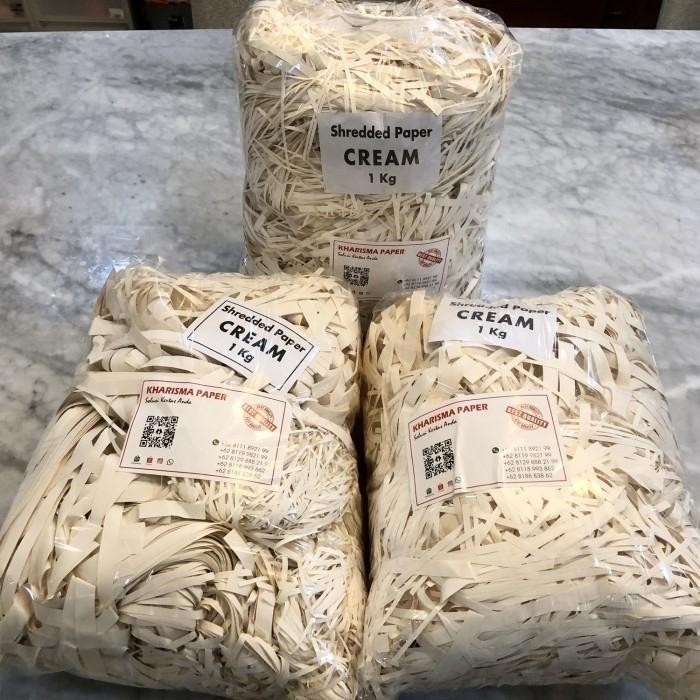 

Pilihan- Shredded Paper Cream / Kertas Serut/Cacah @ 1 Kg, Bahan Book Paper