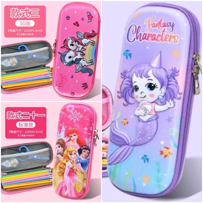 

KOTAK PENSIL ANAK CEWEK IMPOR PRINCESS, MERMAID, UNICORN