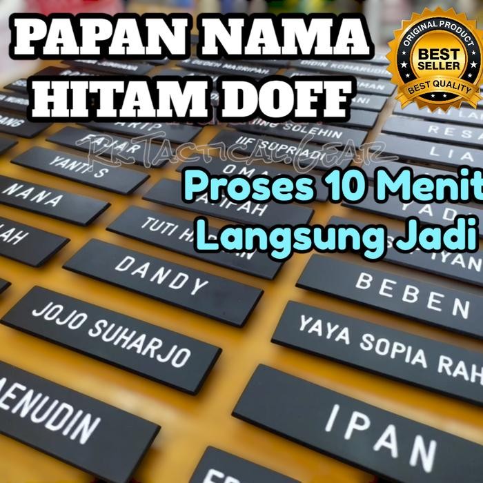 

JUAL Name tag / Papan nama Doff Grafir Nama Dada Peniti/Magnet/Paku Akrilik