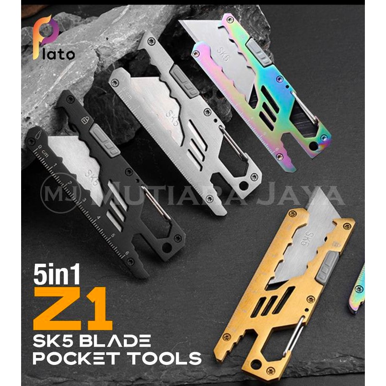 Pilihan- Plato Carabiner Multifungsi Gantungan Kunci Pisau Aluminium Stainless