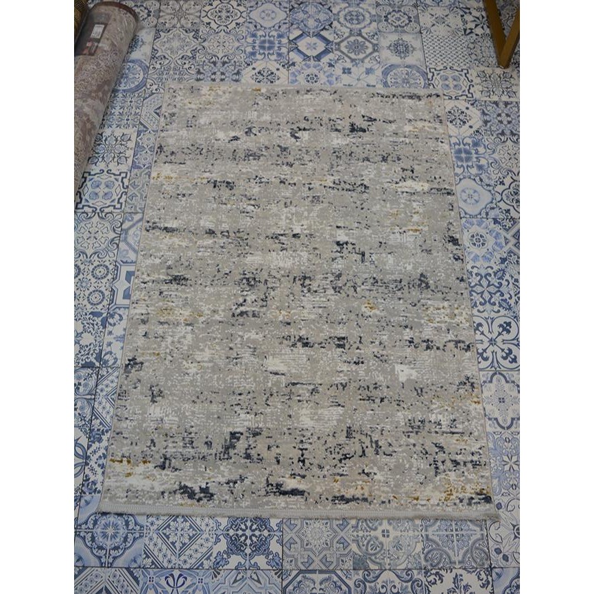 Karpet Lantai Abstrak Minimalis Modern Siberia Design Turki Q4 6159A Cream