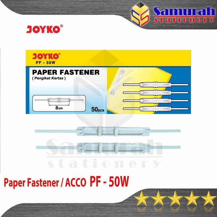 

New Paper Fastener Joyko PF 50 W / Acco Plastik Putih untuk Snel Pengikat Map Kertas / Penjepit File