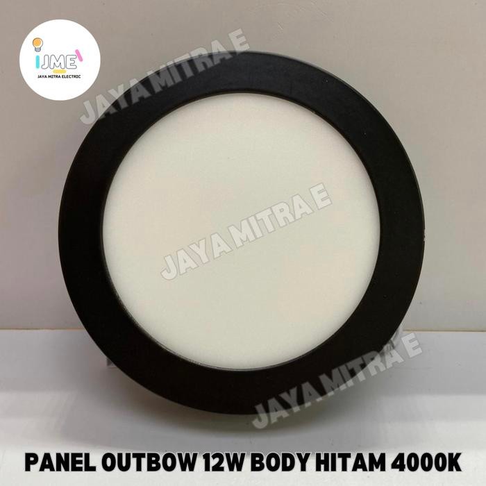Stok Terbatas Lampu Led Downlight Panel Outbow 12W Body Hitam 4000K Terlariss 