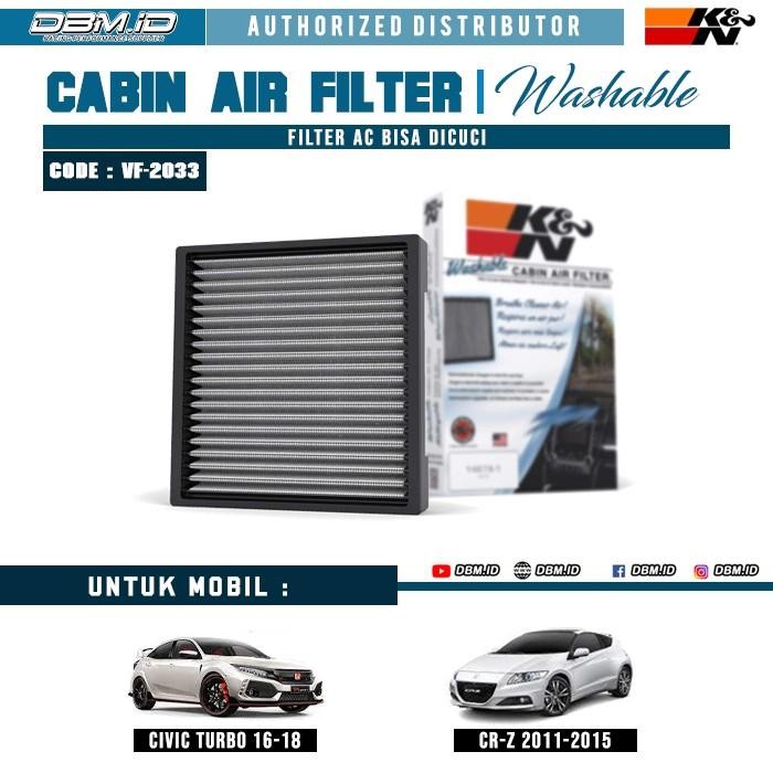Filter Cabin Ac Washable K&N Knn Kn Crz Cr-Z Civic Turbo