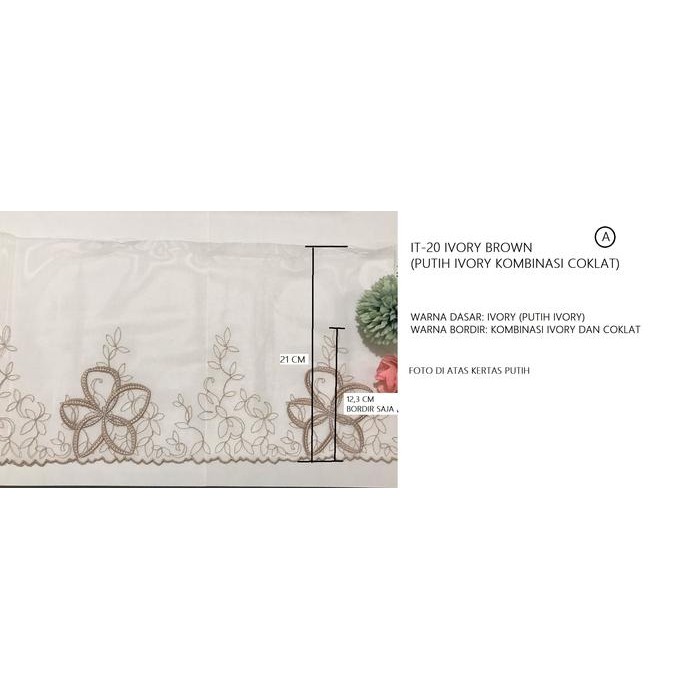 Renda Tile It-20 Ivory Brown (Ivory/ Coklat) Lebar: 21Cm &12,8 Cm