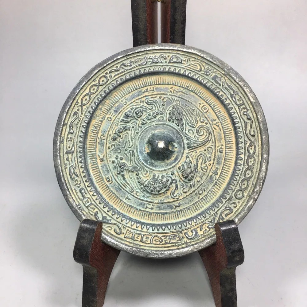 Exquisite Retro Pattern Bronze Mirror Home Decoration