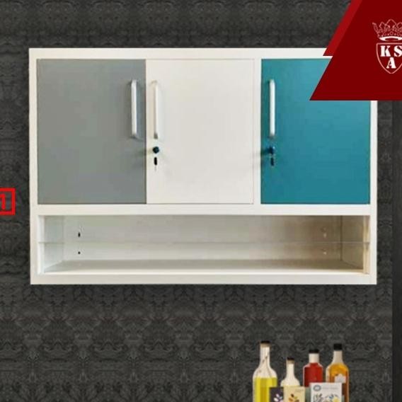 Kitchen Set Lemari Dapur Besi 3 Pintu Gantung + Kunci
