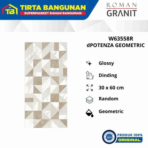 ROMAN KERAMIK 30 X 60 WALL TILE W63558R dPOTENZA GEOMETRIC KERAMIC DINDING KW1