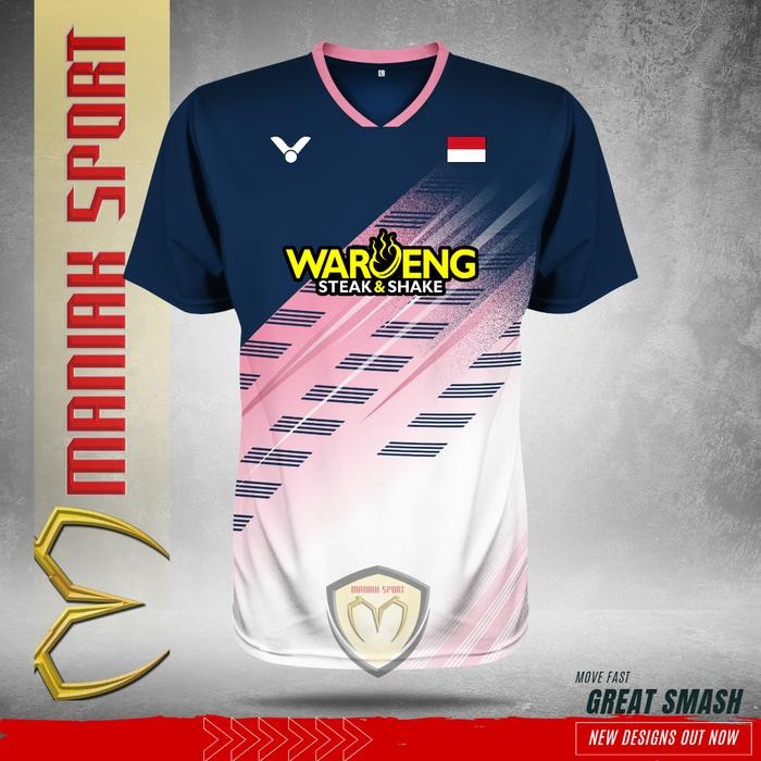 Victor Badminton - Kbpms- Free Sablon Nama Kaos Badminton Baju Bulutangkis Ago Premium