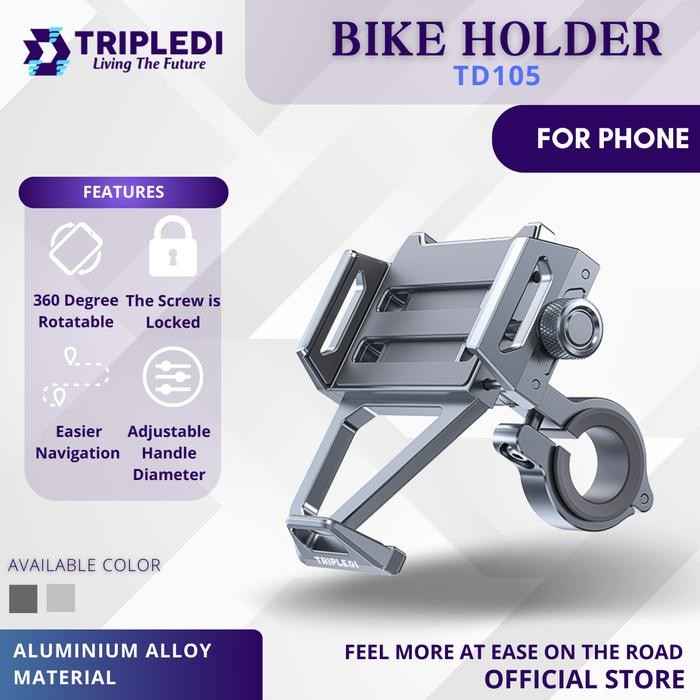 TRIPLEDI Holder HP Aluminium TD105 Phone Stand Sepeda Motor Motorcycle