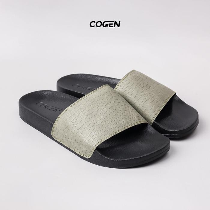 Brodo - Sendal Pria Croco Series Sandal Slop - Croco Olive