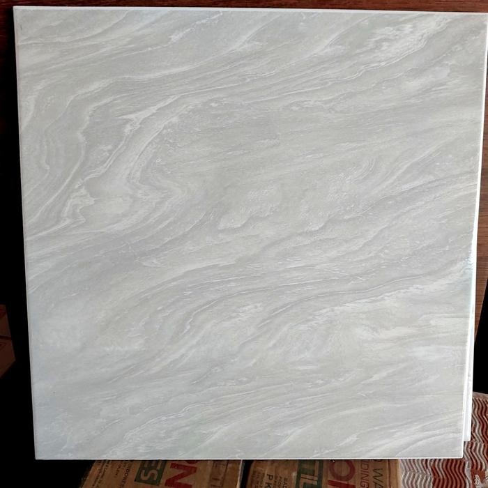 KERAMIK LANTAI 40X40 GLOSSY PUTIH BIRU MOTIF MARMER