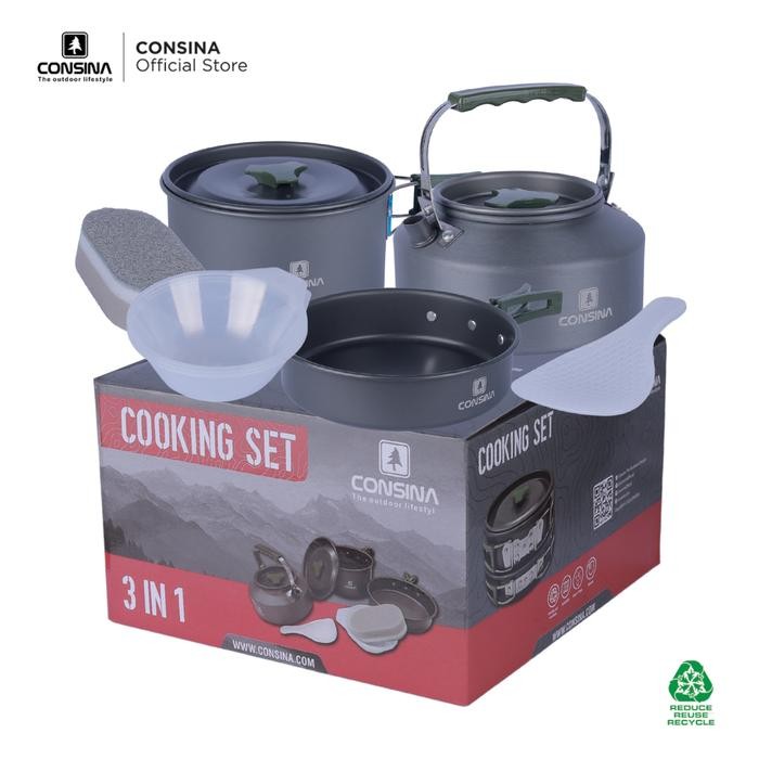 ConsinaCookingSet 3 Person Alumunium Camping Outdoor Hiking