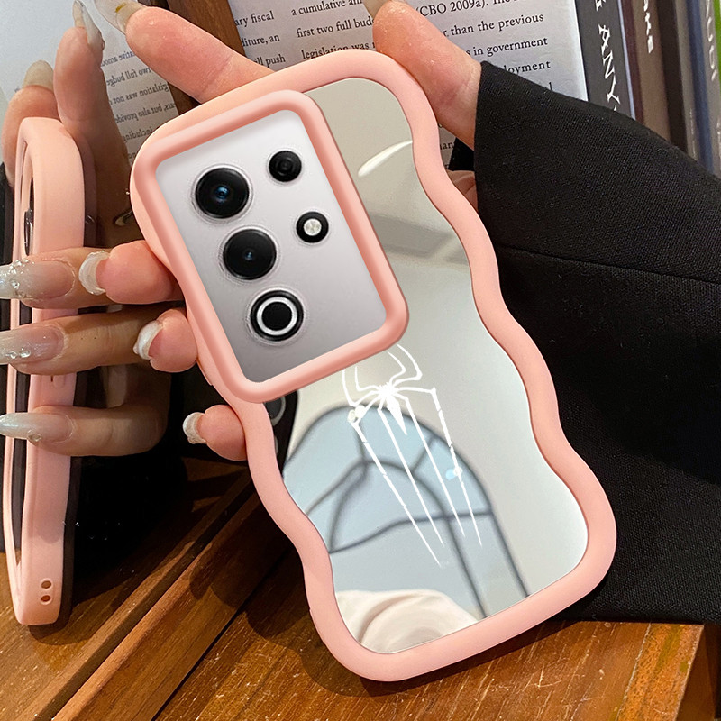 Casing Untuk ITEL S25 Ultra Case Casing HP Pola bekas kaki dan laba-laba Kesing Kasing Macaron Mirro