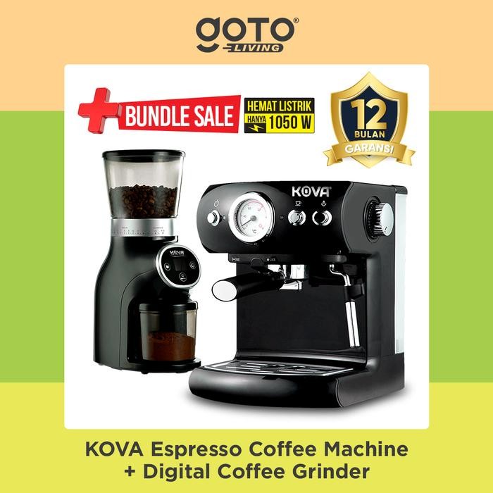 BUNDLING KOVA ESPRESSO MAKER DAN KOVA SYLUS DIGITAL COFFEE GRINDER