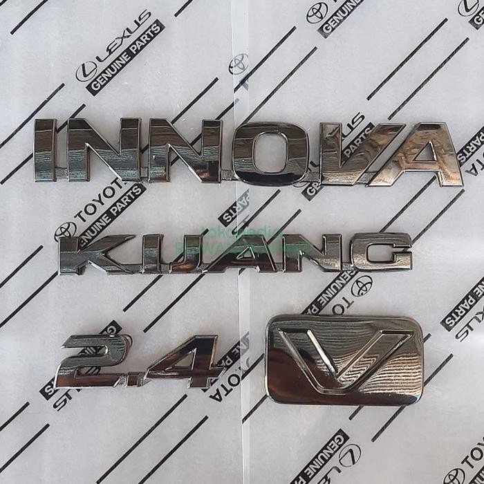 Ready EMBLEM TULISAN INNOVA REBORN KIJANG 2.4 TYPE V G Q BLACK CHROME ORIGINAL