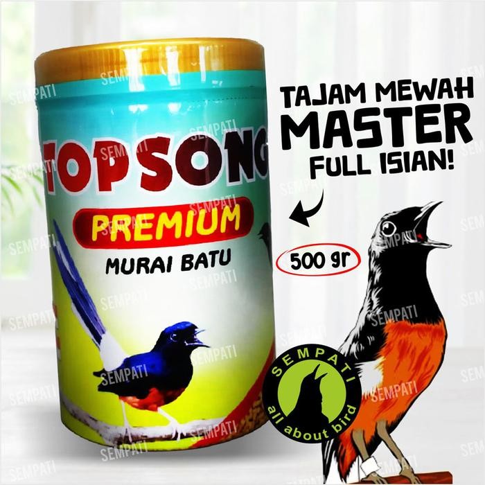 ces0- Sempati Topsong Top Song Premium Pur Voer Murai Batu Kemasan Toples 500Gr Pakan Burung