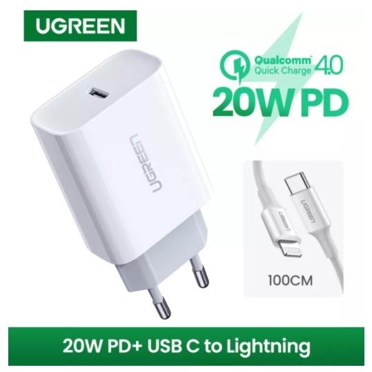 Ugreen Combo Pd Charger Cable Type C Lightning Mfi Pd 3.0 Iphone 12