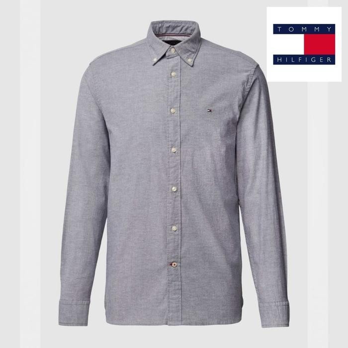 Kemeja Polos Lengan Panjang Pria Tommy'S Hilfiger Premium Promo 