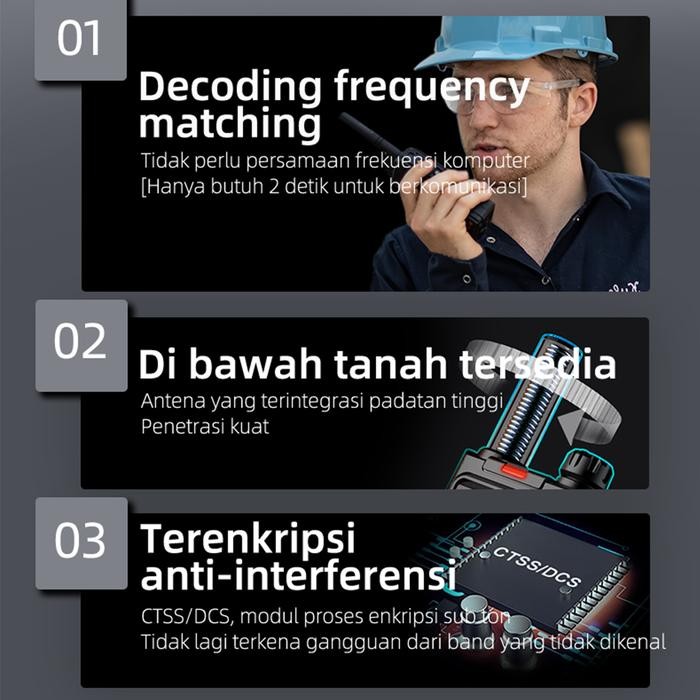 qez7- Ksun Uhf Ht Murah Jarak Jauh 5Km Walkie Talkie Ksun-Tkb 6Watt Bagus Ht Whit Seat