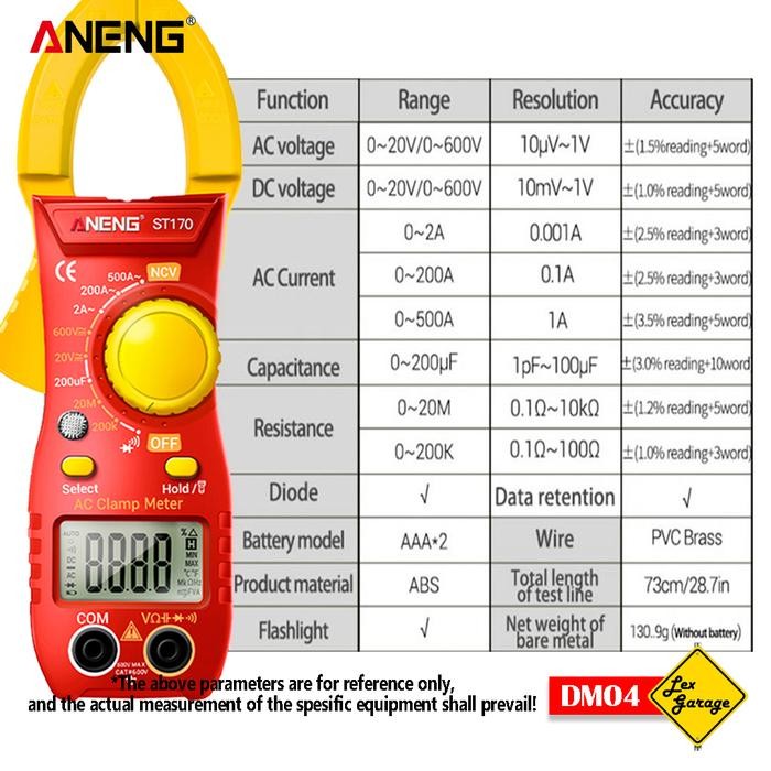 Multimeter Avometer Multitester Digital Tang Ampere Digital Aneng Terlaris