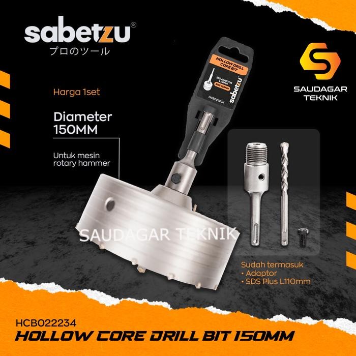 Mata Bor Hole Saw Beton Bobok Tembok SDS PLUS 150MM Hollow Core Drill