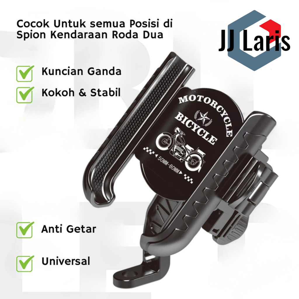 Holder Motor Kaca Spion Motor Anti Jatuh Anti Getar 360 Rotasi Dual Lock Holder Universal