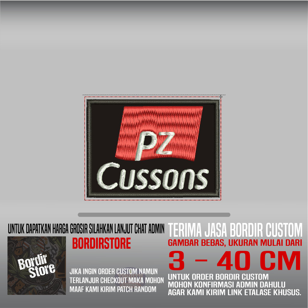 PZ CUSSONS LOGO BRAND BS-1002 PATCH BORDIR LOGO/EMBLEM