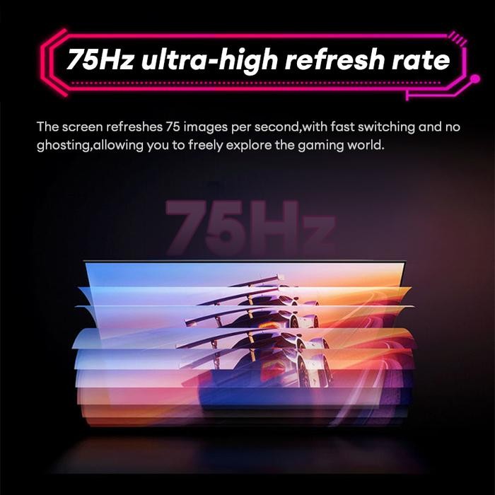 b3sm- Monitor Pc Komputer 24 Inch Monitor Gaming Panel Ips Kecepatan Refresh Tinggi Hdmi/Vga