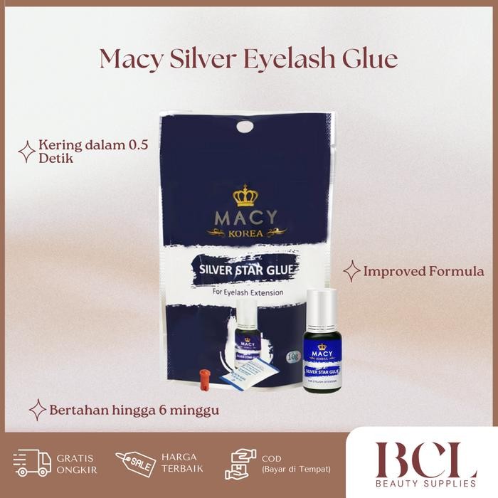 Macy Silver Star 5ml Korea Glue for Eyelash Extension Hitam Lem Bulumata