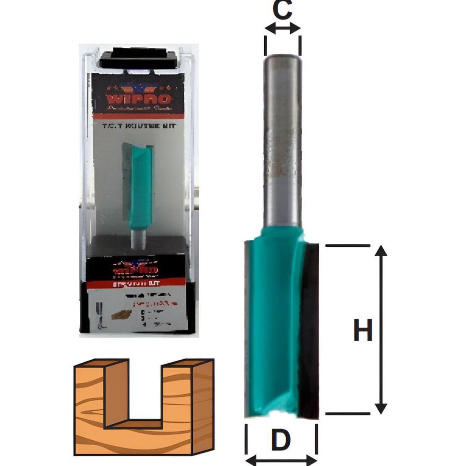 BisaDiantar- Wipro Mata Router Lurus Shank 1/4" / Mata Profil Lurus Wipro / Wipro Straight Bits -