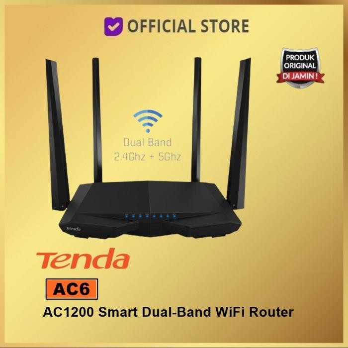 t7kg- Tenda Ac6 Dual Band Ac1200 Mu-Mimo Wifi Wireless Router Ac 6 Ac 1200