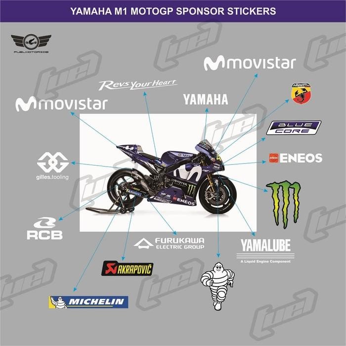 Sale Sticker/Stiker Sponsor Yamaha Motogp R25 R15 R1 R6 M1