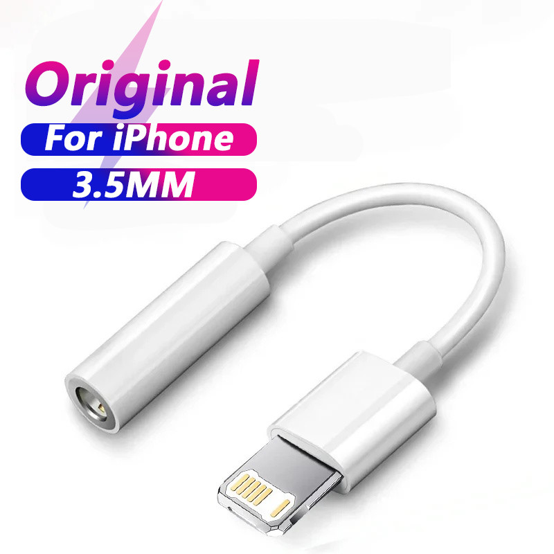 Original Headphone Adaptador For Apple Iphone 14 13 12 11 Pro Aux Audio Splitter To 3.5Mm Adapter