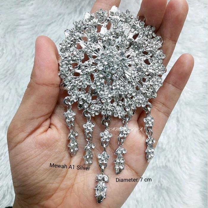 Bros Kebaya /Bros kebaya /Bros kebaya/Bros mata Saroski/Terbaru Clips Silver - A1 Silver