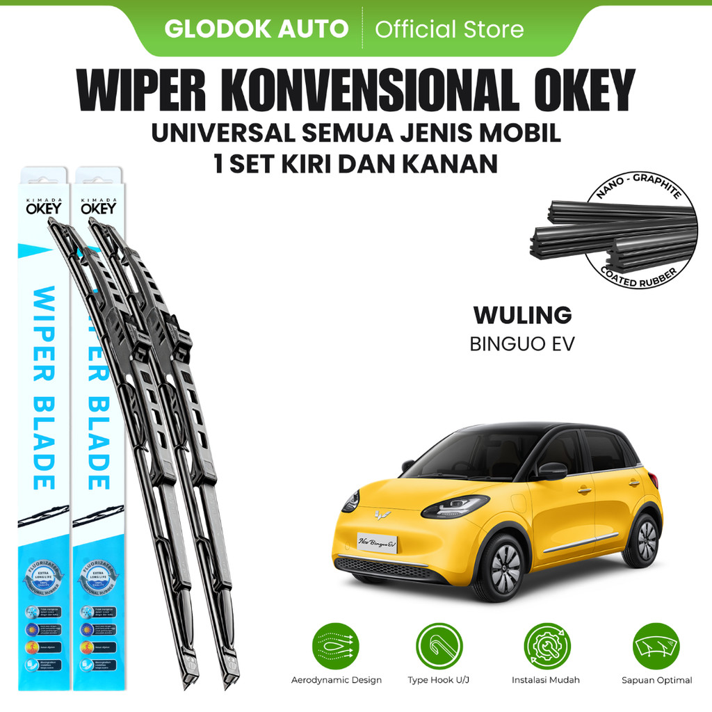 Wiper Wuling Binguo Konvensional Kaca Depan Mobil