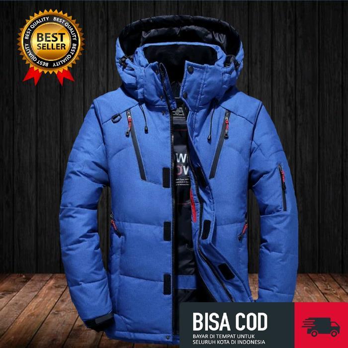 TERLARIS JAKET PRIA WINTER TEBAL WATERPROOF WARNA SOLID/ JAKET BULU UNISEX/ JAKET FUPPER MUSIM