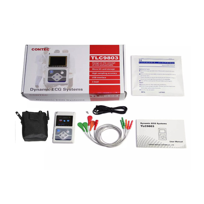 Genuine CONTEC 9803 3 Channels ECG Holter, EKG Holter, Dynamic ECG Monitor System, 24 hours ECG