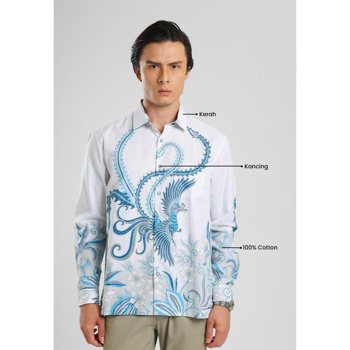 MANZONE - Kemeja Batik Lengan Manzone Shena - White