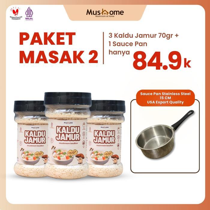 Mushome - Bundling Hemat Promo (Kaldu Jamur x Cookware) - Kaldu Jamur Asli Jamur NON MSG Rendah