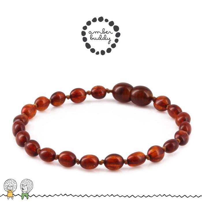 Amber Buddy Xo54C Gelang Amber Dewasa Cognac Glossy - 18Cm