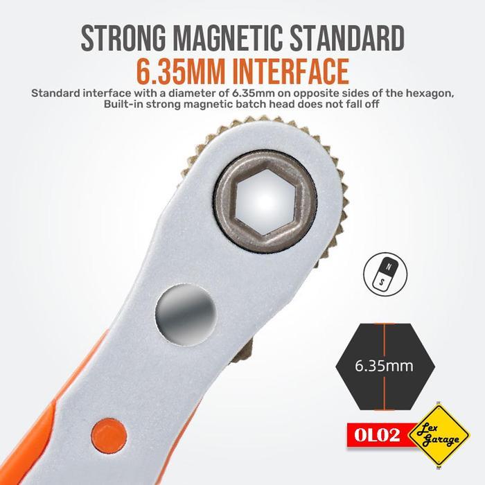 NEW Obeng Set Ratchet Plus Minus Bintang Mata Obeng Set
